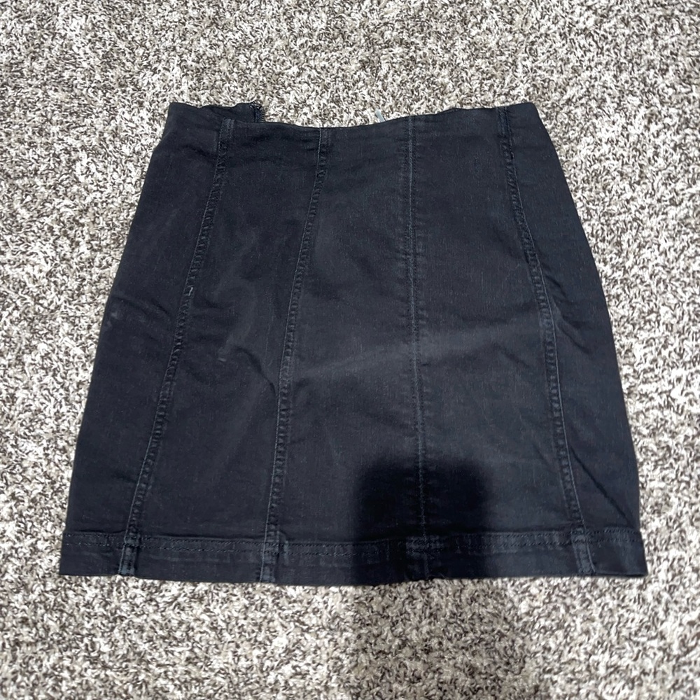 Free people black jean skirt